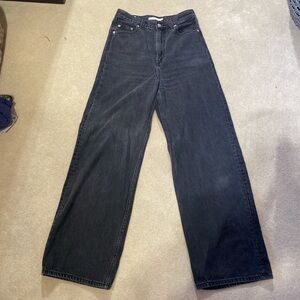 Levis Dark Gray Wide-Leg Jeans